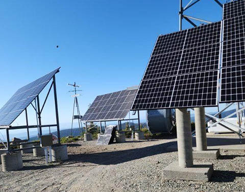 solar panels on gravel